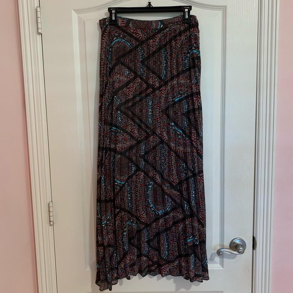 Colorful Maxi pleated accordion Skirt